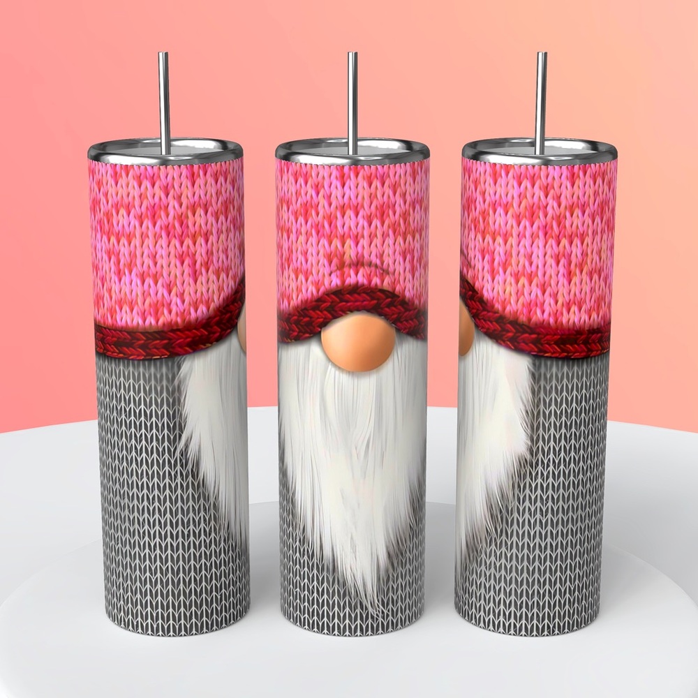 Red gnome 20 oz tumbler